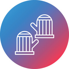 Mittens Line Gradient Circle Background Icon