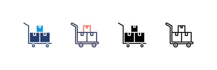 Cart icon set multiple style collection