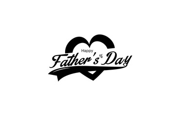The Happy Father's Day typography design features a heart and typography in EPS 10.