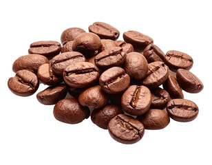 Kaffeebohnen haufen isoliert auf weißen Hintergrund