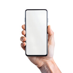 Realistic Human Hand Holding Modern Smartphone