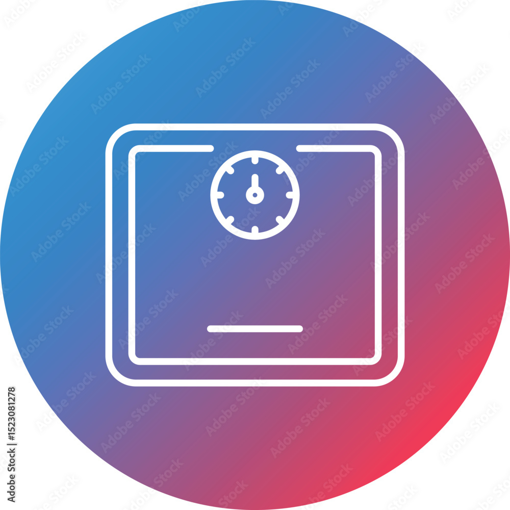 Poster body scale line gradient circle background icon