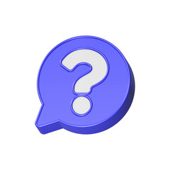 ask question mark support icon 3d rendering