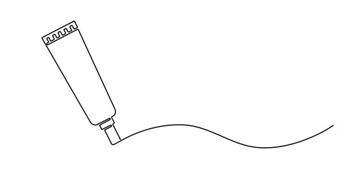 Cream tubes, Continuous one line drawing of cosmetic cream tube. Skin care cream in single line draw illustration. Editable stroke, Moisturizer Continuous Line Illustration