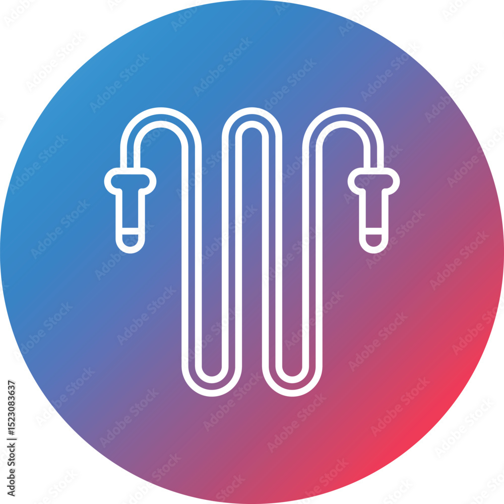 Poster jumping rope line gradient circle background icon