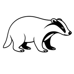 badger vector realistic line icon on white background
Vector line icon animal, wildlife