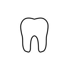 Obraz premium Outline tooth represents dental health on white backdrop