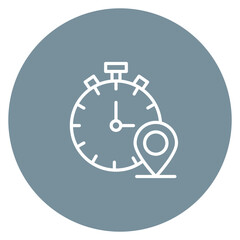 Flat Local Time Icon