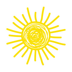 Cartoon sun icon. Vector illustration