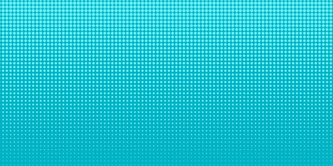 Halftone pop art pattern. Blue comic background. Half tone texture with dots. Cartoon splash effect with circles. Retro abstract print. Geometric spots duotone cover. Vector illustration.
