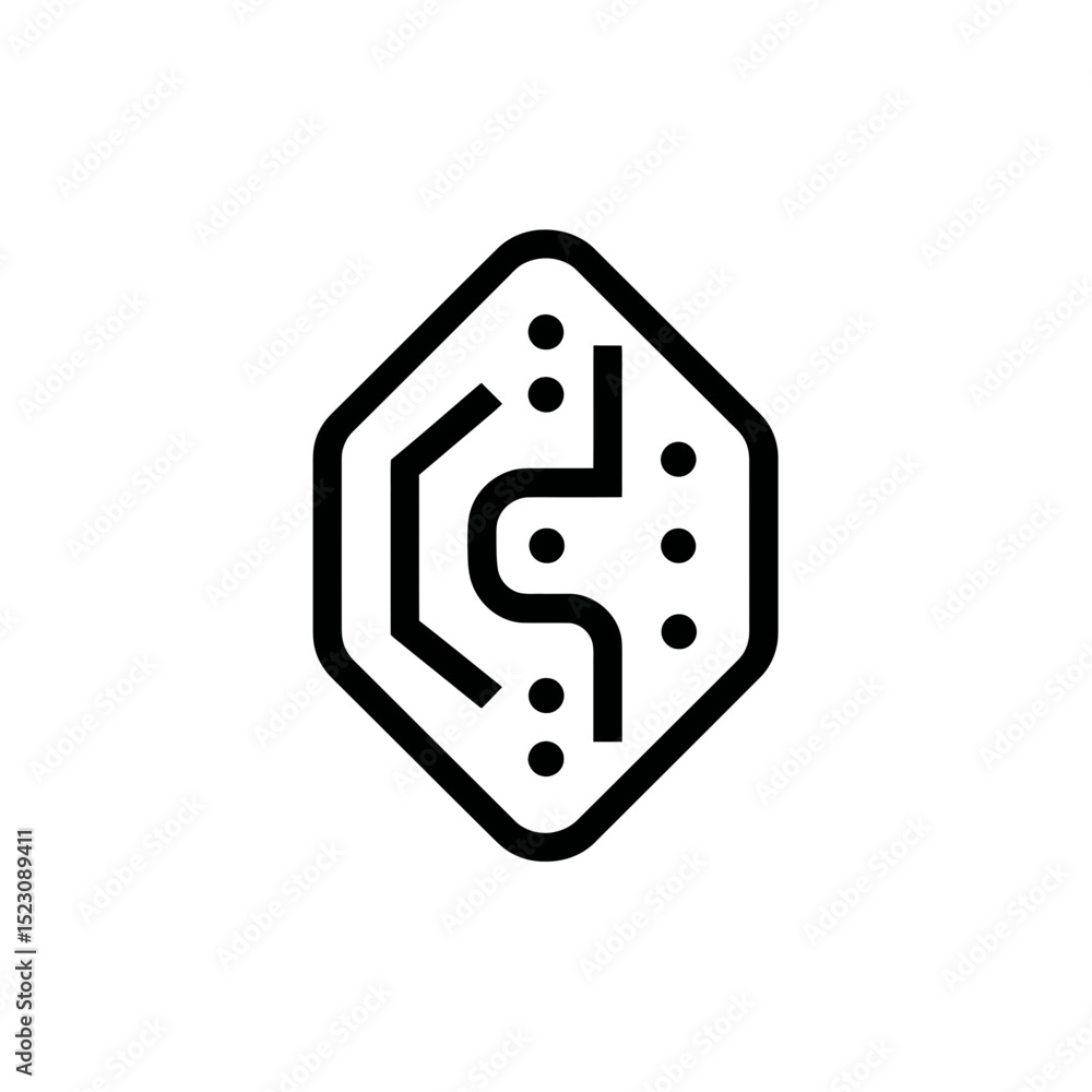 Poster abstract shape outlines path within minimal design