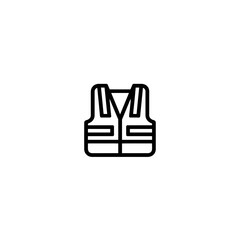 Obraz premium Outline safety vest protects torso in isolated white background drawing