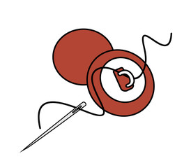 haberdashery needle and thread and buttons