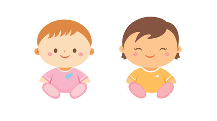 Baby Boy and Girl Icon Vector Illustration for Various Design Projects