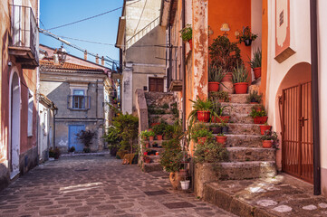 view of the village of Sarconi, Potenza province, Basilicata