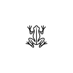 Fototapeta premium Frog outline sits isolated simple amphibian drawing vector graphic