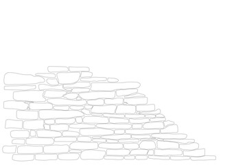Plakat stone wall cad drawing for landscape, outdoor and nature park