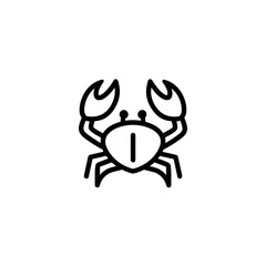 Outlined crab floats marine icon simple aquatic design