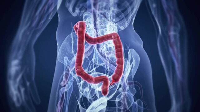 3D Medical Animation: Human Colon with Inflammatory Process