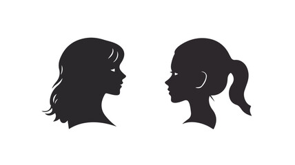 Modern vector icon of female profile for professional use on isolated background