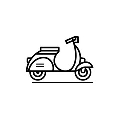 Minimalist scooter transports rider across white graphic backdrop