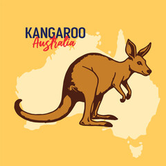 Kangaroo Australia Day Design Template