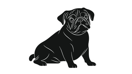 Obraz premium Cute Pug Dog Icon Vector Illustration Isolated on White Background