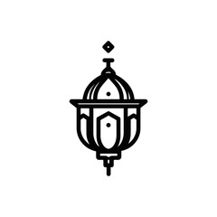 Ornate lantern illuminates during religious islamic holiday vector