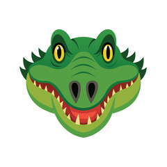 crocodile head on white background
