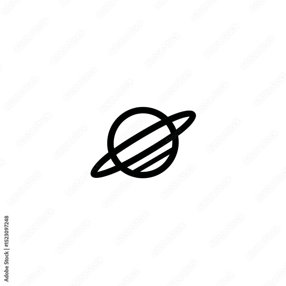 Poster outline planet orbits object within space outer illustration