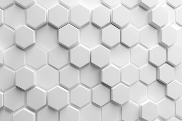 Fototapeta premium White hexagonal pattern creating a modern textured wall design in interior décor