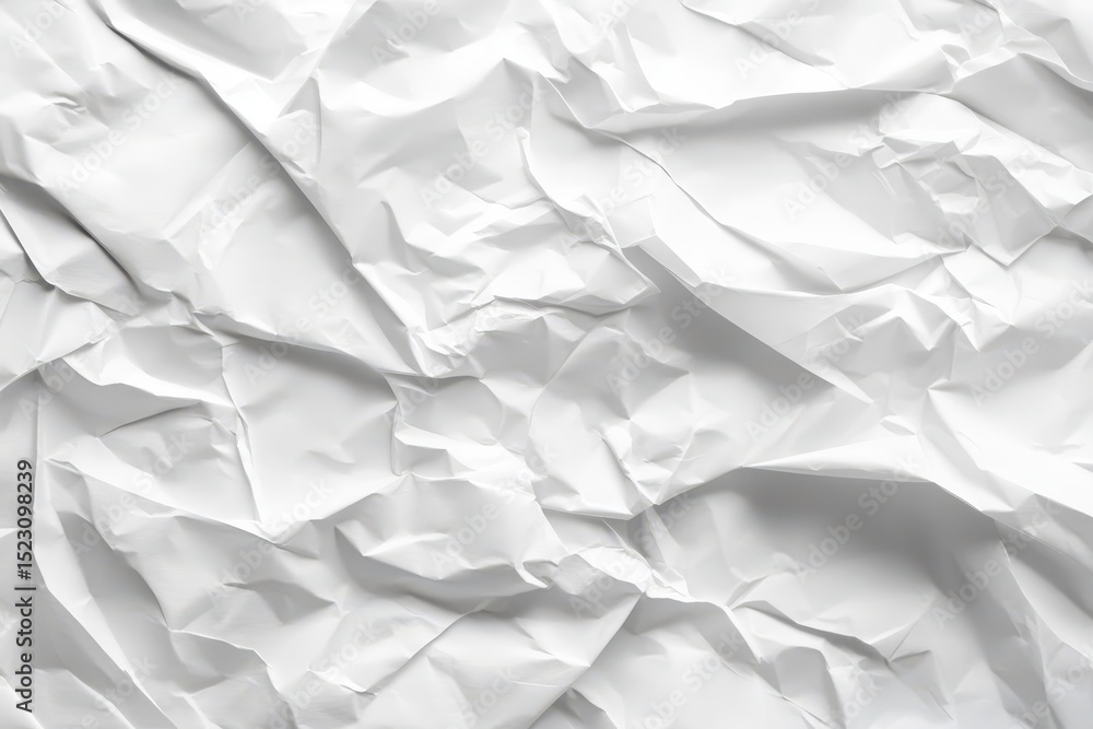 Poster crumpled white paper texture background for design projects and art applications