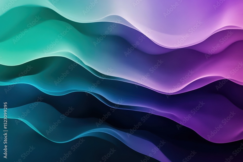 Aufkleber colorful abstract waves flowing in a gradient pattern