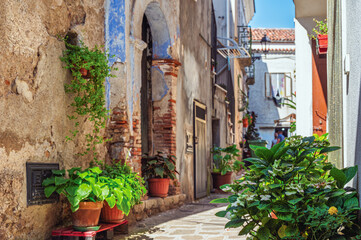 view of the village of Sarconi, Potenza province, Basilicata