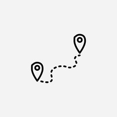 Route set icon,sign,symbol,pictogram isolated