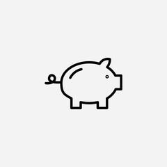 Piggy bank set icon,sign,symbol,pictogram isolated