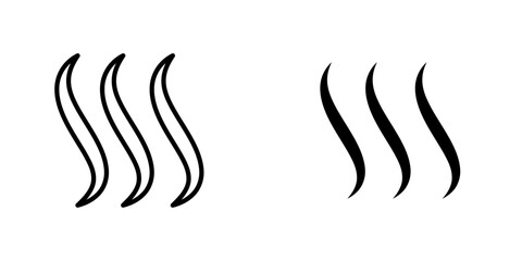 Hot vector icon. Outlined icon set in black and white colors, isolated for graphic and web design.