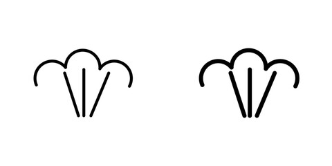 Steam vector icon. Outlined icon set in black and white colors, isolated for graphic and web design.