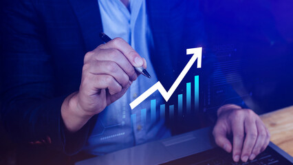 Global business growth analysis and asset investment chart Business and Finance, Up arrow economic...