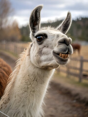 Obraz premium Humorous Llama with A Grin.