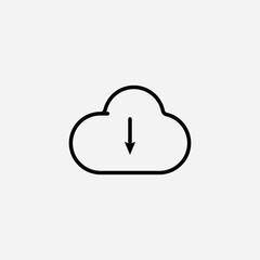 Cloud download set icon,sign,symbol,pictogram isolated