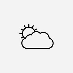 Partially cloudy set icon,sign,symbol,pictogram isolated