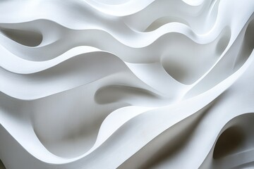 Obraz premium Intricate patterns of white fabric create flowing textures in soft light
