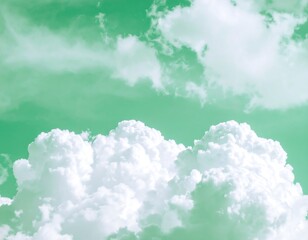 Cloudy sky, tinted green