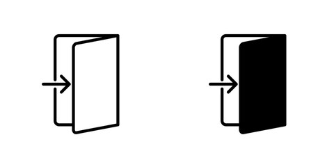 Inside Icon, Door Icon in trendy flat style isolated on grey background. Open door symbol for your web site design, logo, app, UI. Vector illustration, 