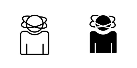 Stress vector icon. Outlined icon set in black and white colors, isolated for graphic and web design. 