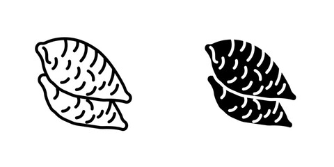 Sweet Potato vector icon. Outlined icon set in black and white colors, isolated for graphic and web design.