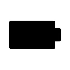 Full Battery Black Silhouette Icon &mdash; Power Indicator, Energy Level, and Device Charge Symbol

