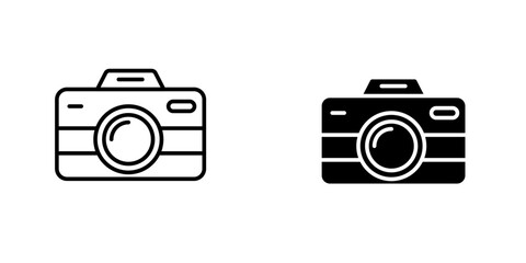 Camera icon set. flat illustration of vector icon on white background