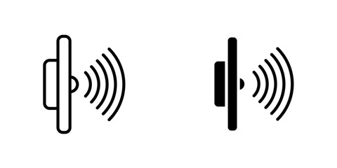 Infrared Icon. Symbol of tv remote with low beam of radio wave frequency to control the television set or computer. Vector set of electromagnetic beam or ray use in electronic product or equipment
